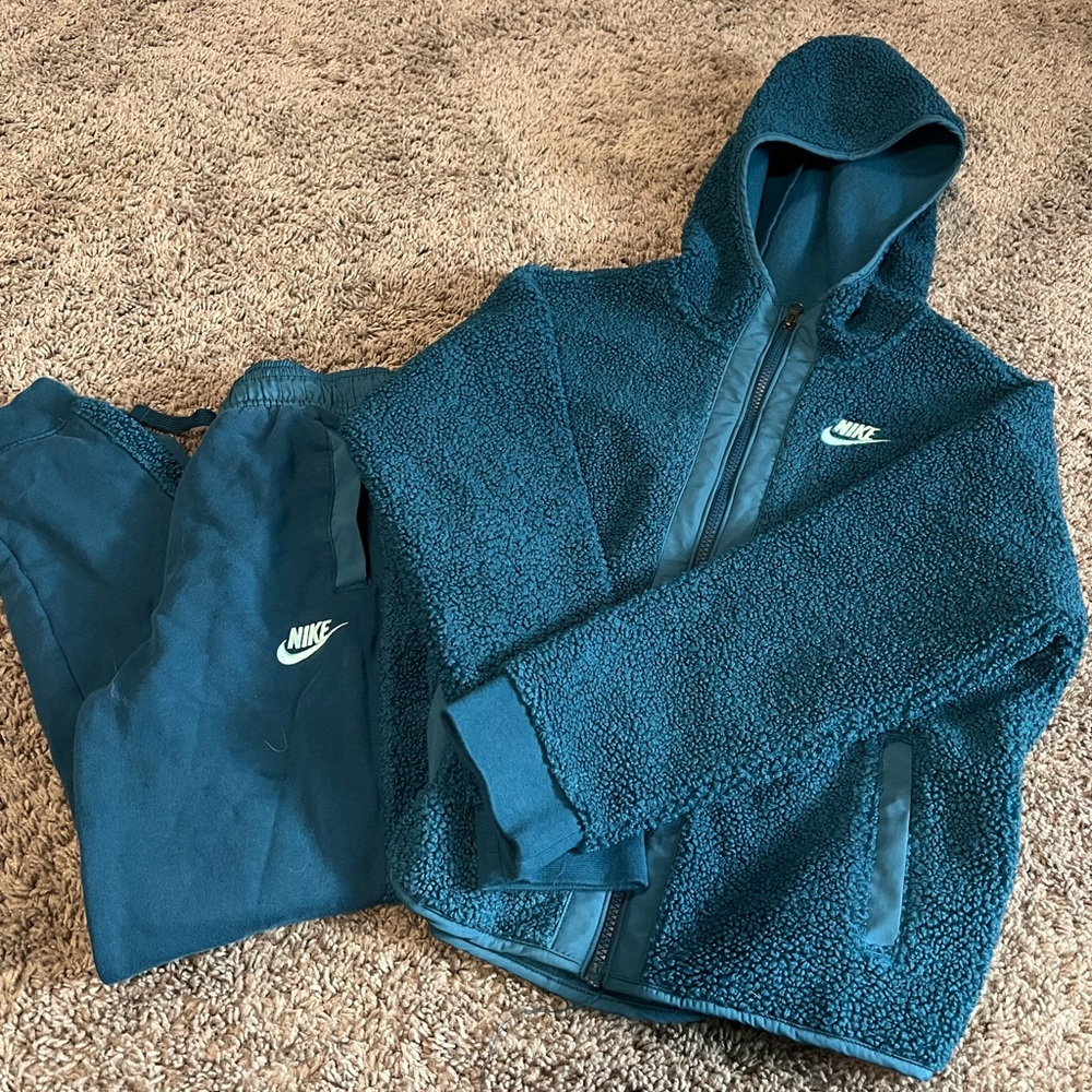 Nike Teal Fleece Hoodie and Joggers Set